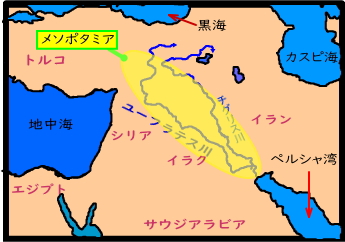 古代メソポタミア地方の地図