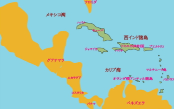 西インド諸島におけるラム酒の分布図